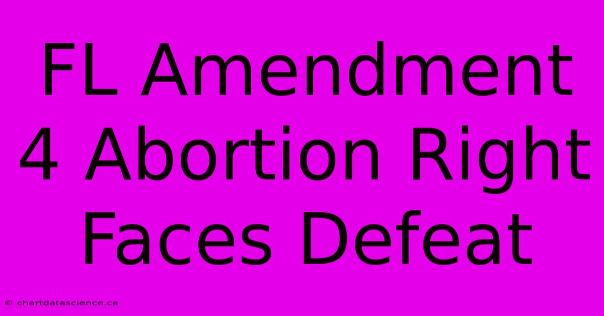 FL Amendment 4 Abortion Right Faces Defeat