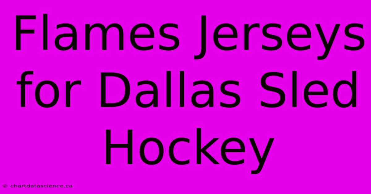 Flames Jerseys For Dallas Sled Hockey