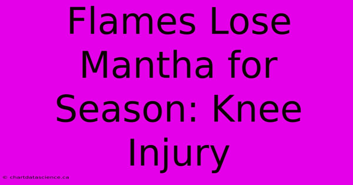 Flames Lose Mantha For Season: Knee Injury