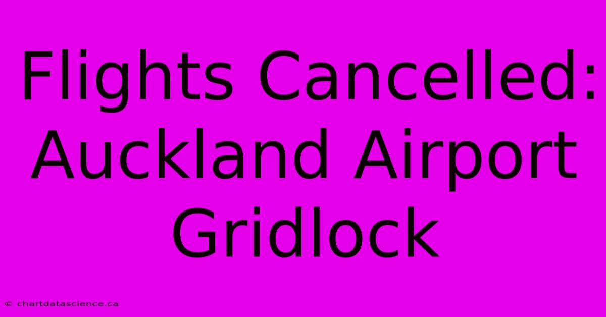 Flights Cancelled: Auckland Airport Gridlock