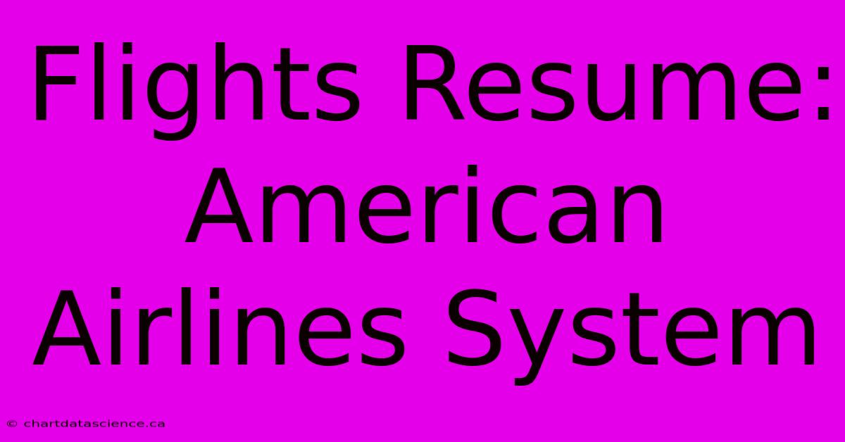 Flights Resume: American Airlines System