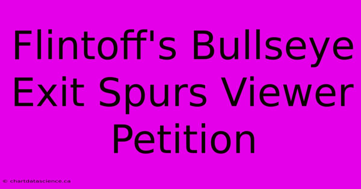 Flintoff's Bullseye Exit Spurs Viewer Petition