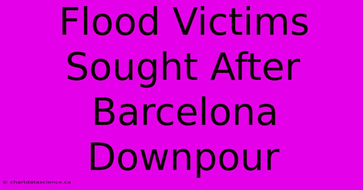 Flood Victims Sought After Barcelona Downpour