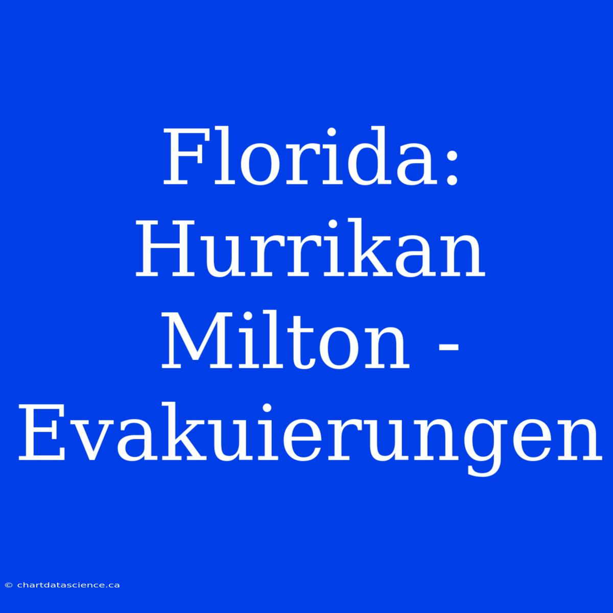 Florida: Hurrikan Milton - Evakuierungen