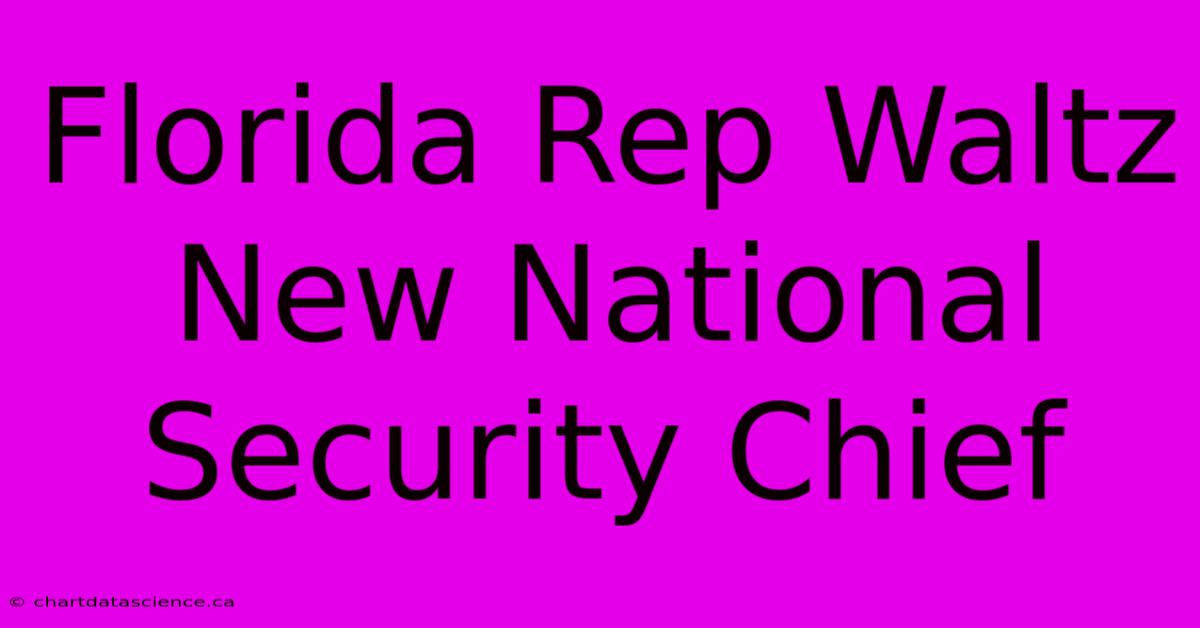 Florida Rep Waltz New National Security Chief