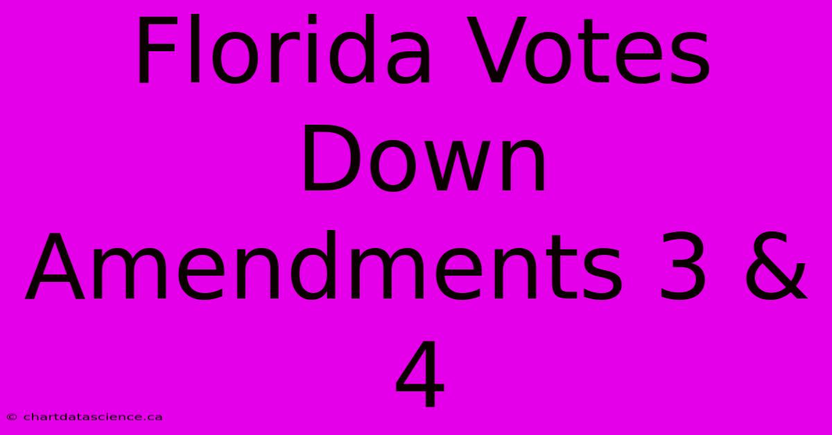 Florida Votes Down Amendments 3 & 4