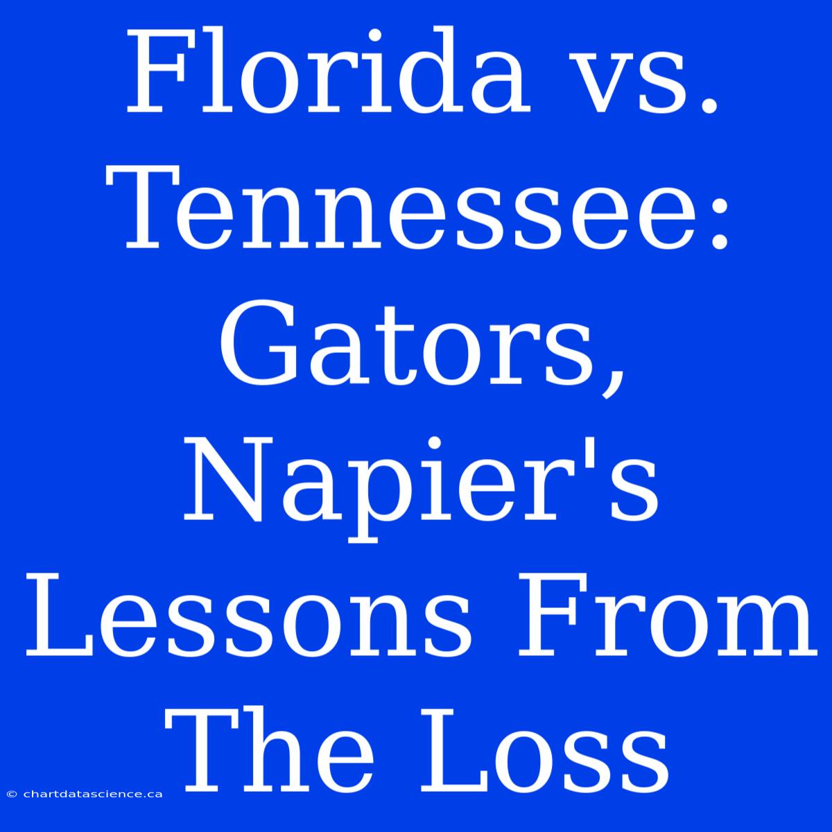 Florida Vs. Tennessee: Gators, Napier's Lessons From The Loss