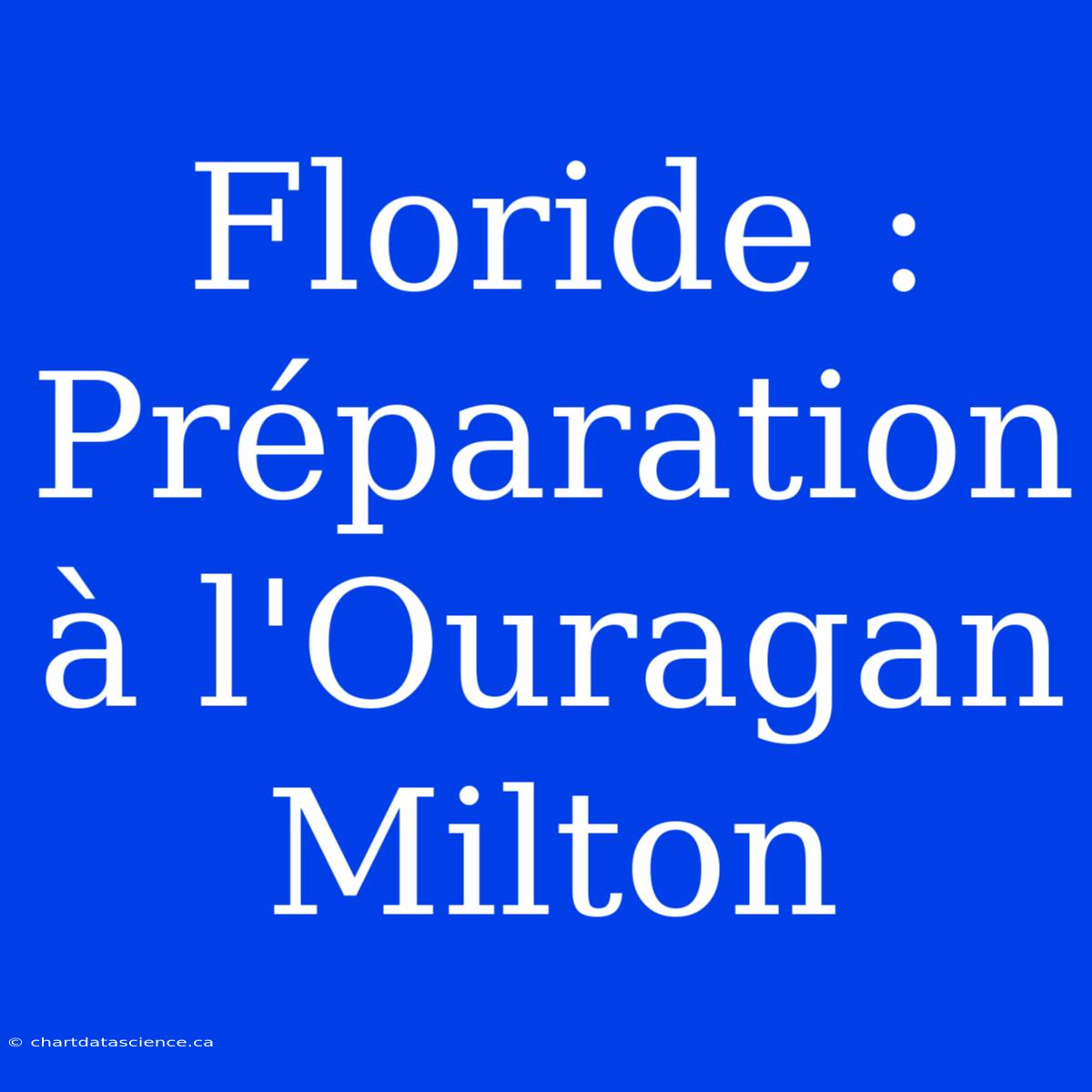 Floride : Préparation À L'Ouragan Milton