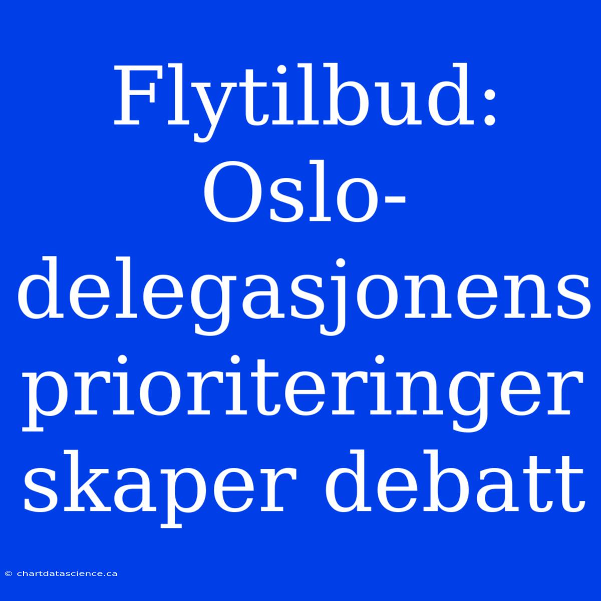 Flytilbud: Oslo-delegasjonens Prioriteringer Skaper Debatt