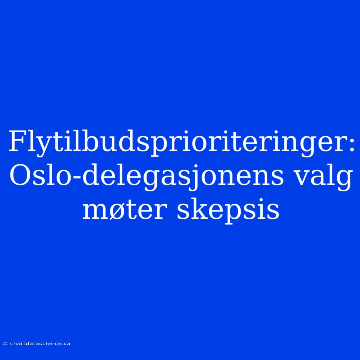 Flytilbudsprioriteringer: Oslo-delegasjonens Valg Møter Skepsis