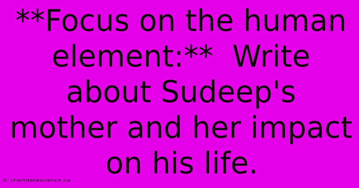 **Focus On The Human Element:**  Write About Sudeep's Mother And Her Impact On His Life.