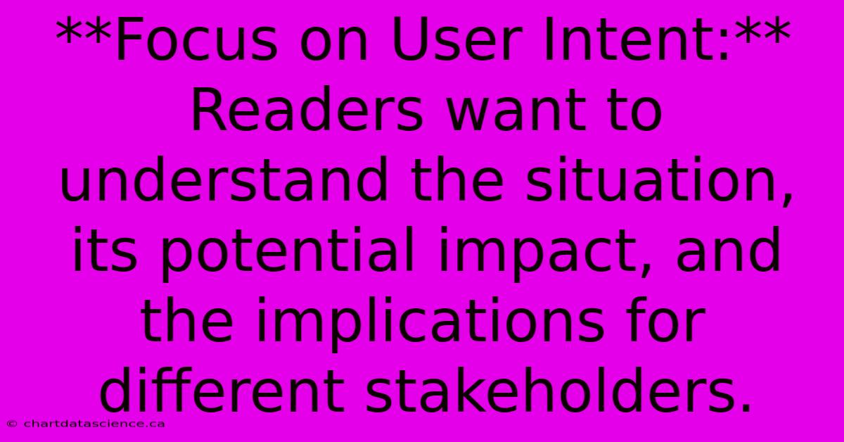 **Focus On User Intent:**  Readers Want To Understand The Situation, Its Potential Impact, And The Implications For Different Stakeholders.