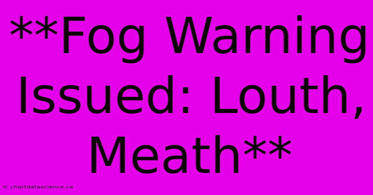 **Fog Warning Issued: Louth, Meath**