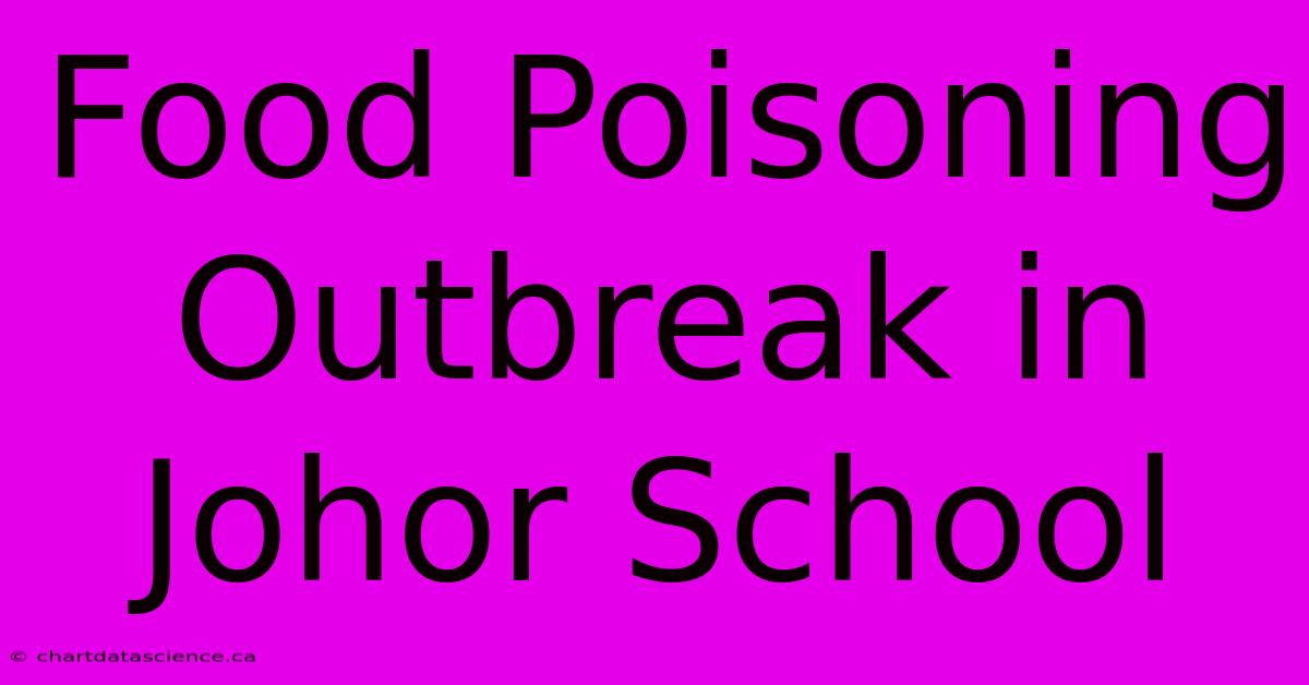 Food Poisoning Outbreak In Johor School