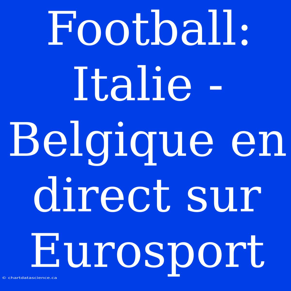 Football: Italie - Belgique En Direct Sur Eurosport