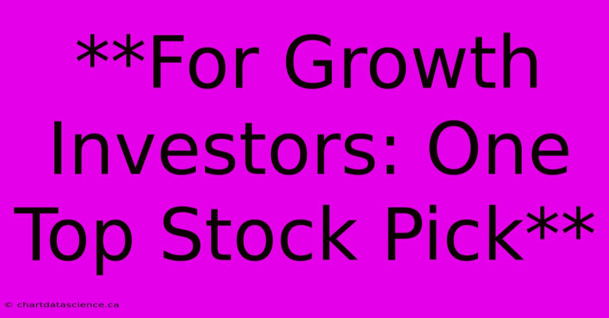 **For Growth Investors: One Top Stock Pick**