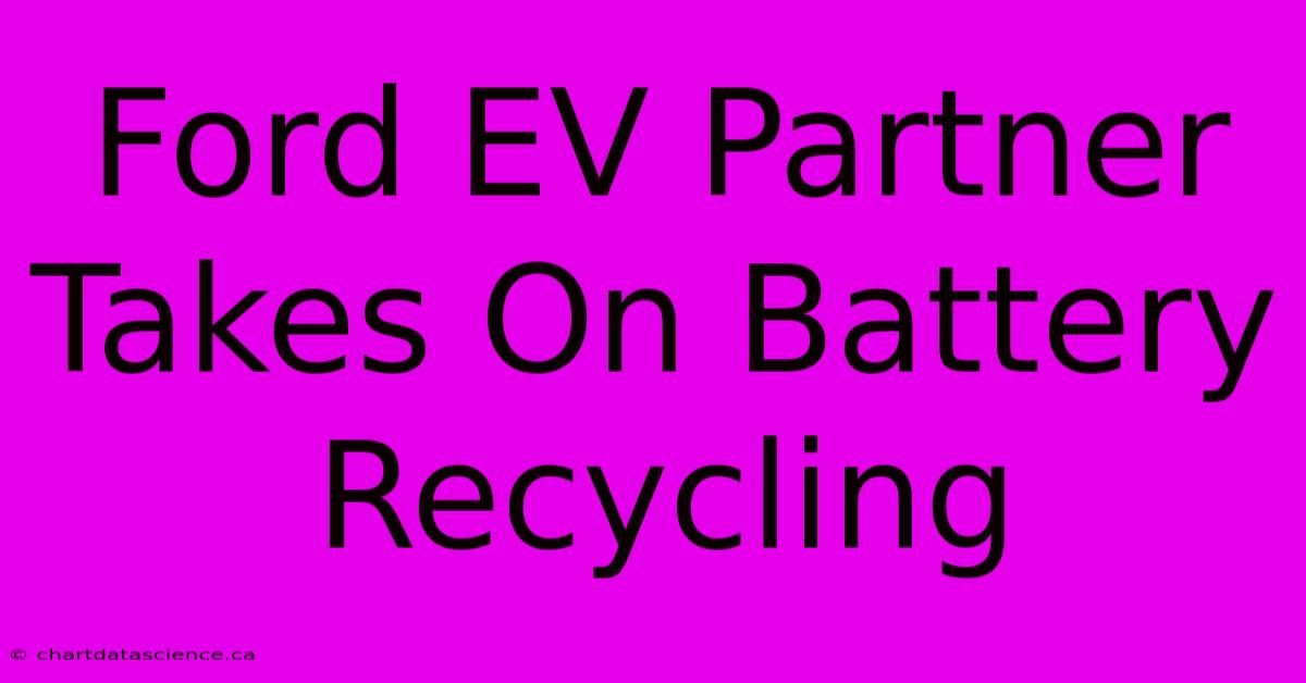 Ford EV Partner Takes On Battery Recycling