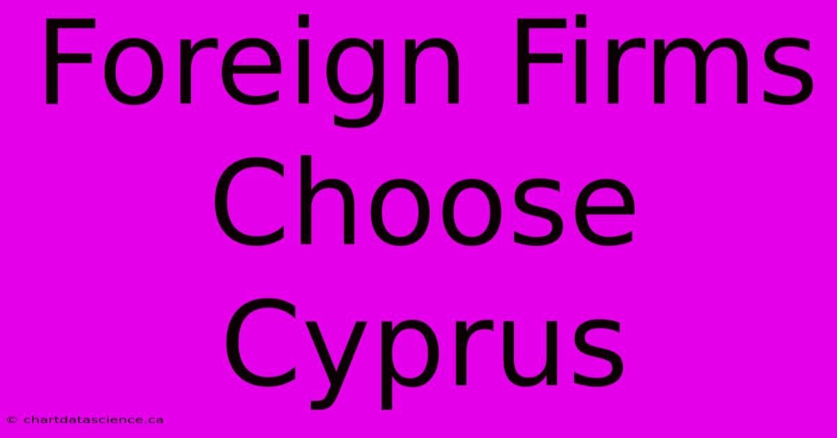 Foreign Firms Choose Cyprus