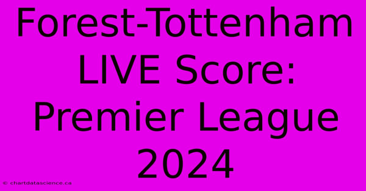 Forest-Tottenham LIVE Score: Premier League 2024