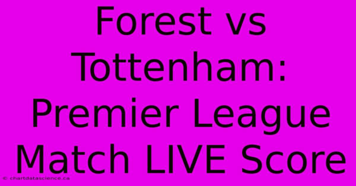 Forest Vs Tottenham: Premier League Match LIVE Score