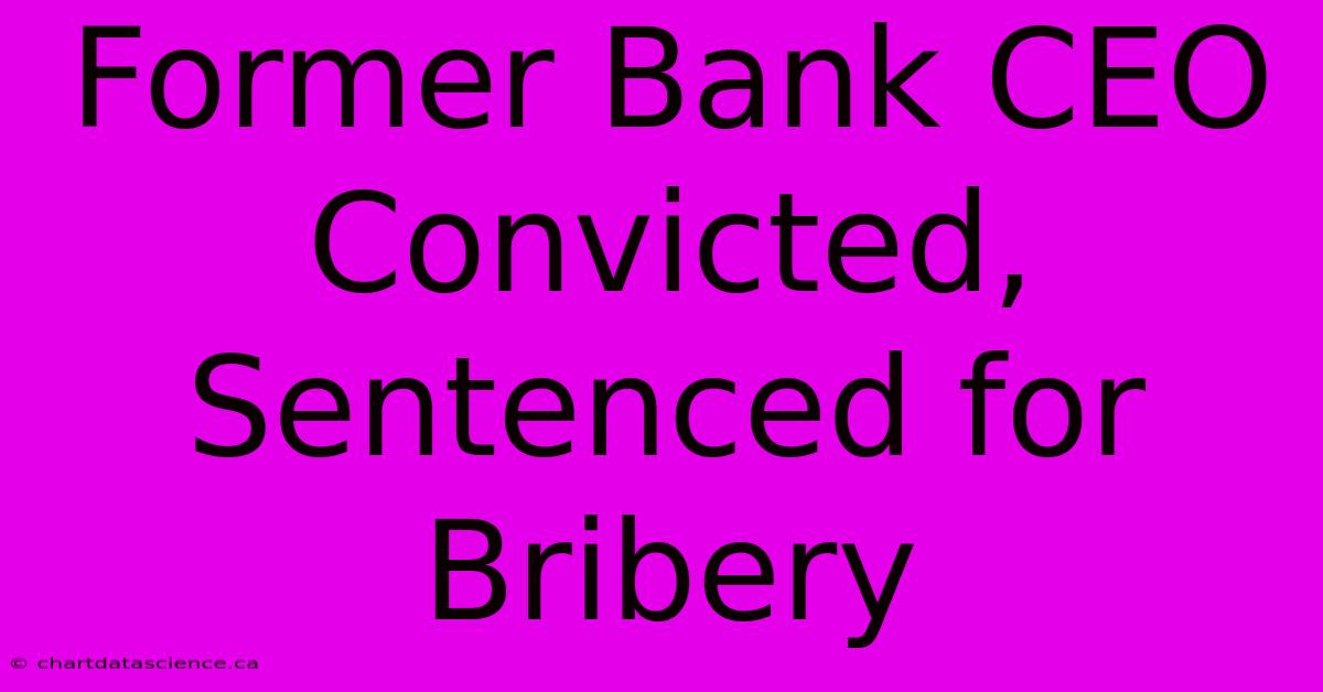 Former Bank CEO Convicted, Sentenced For Bribery