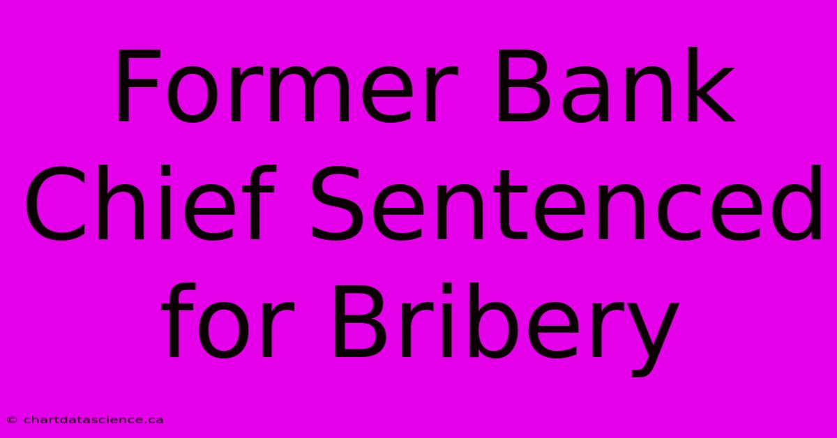 Former Bank Chief Sentenced For Bribery