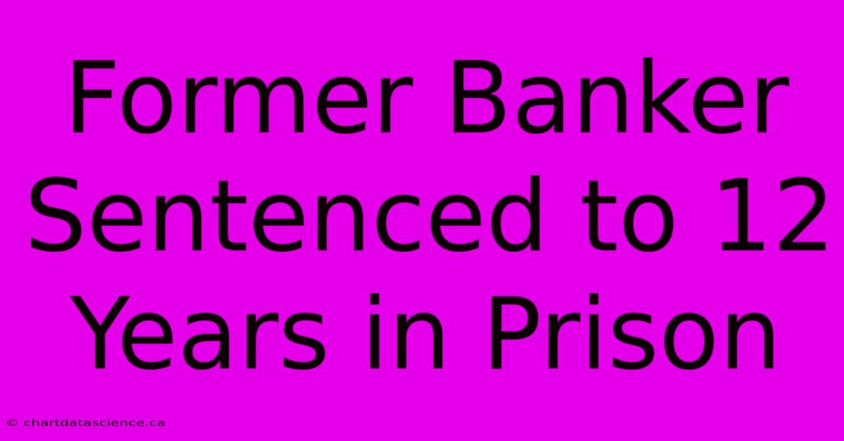 Former Banker Sentenced To 12 Years In Prison 