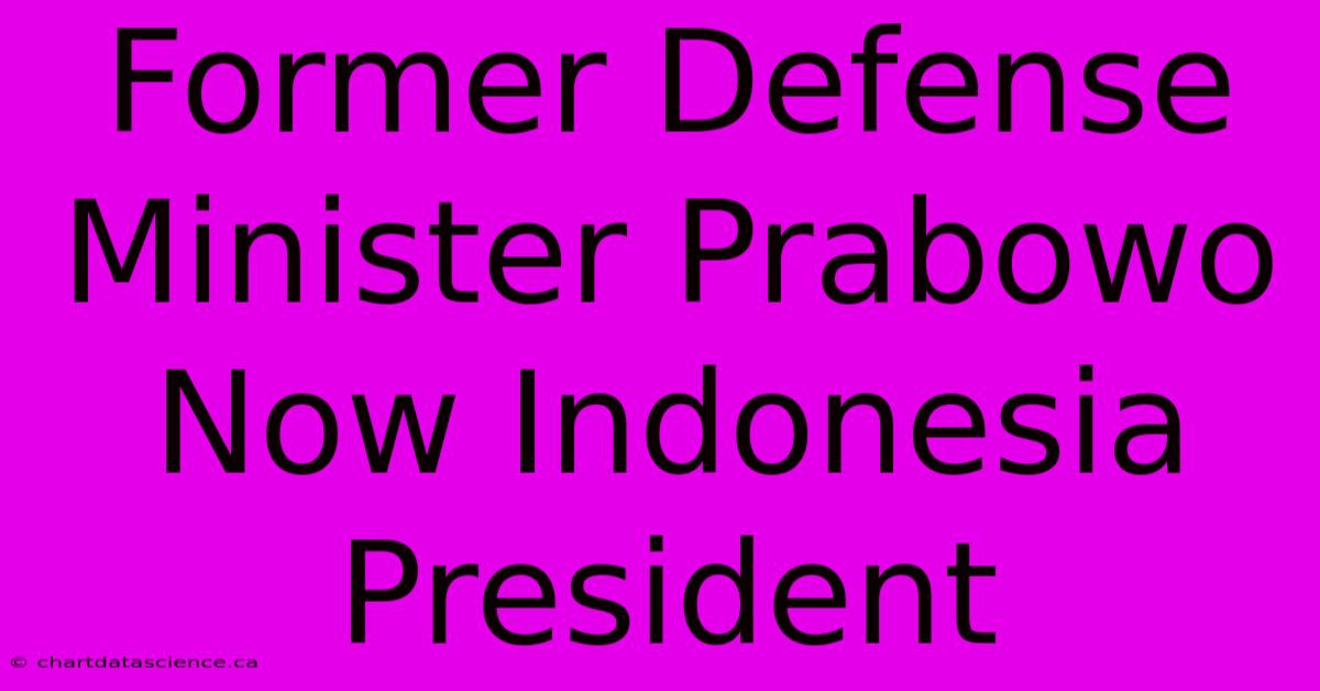 Former Defense Minister Prabowo Now Indonesia President