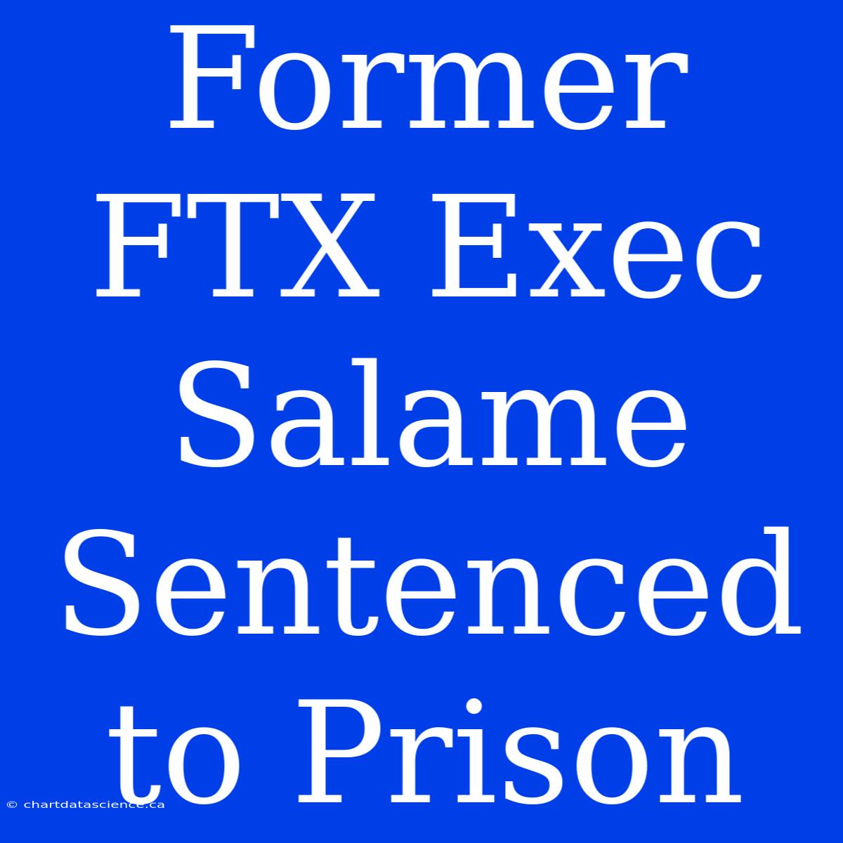 Former FTX Exec Salame Sentenced To Prison