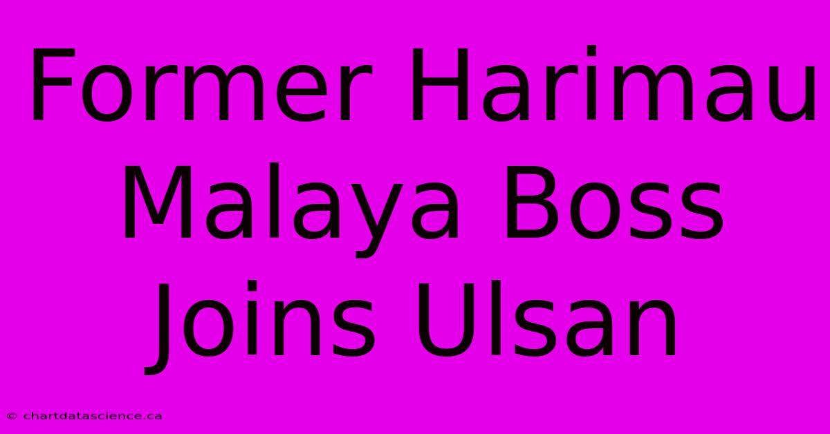 Former Harimau Malaya Boss Joins Ulsan