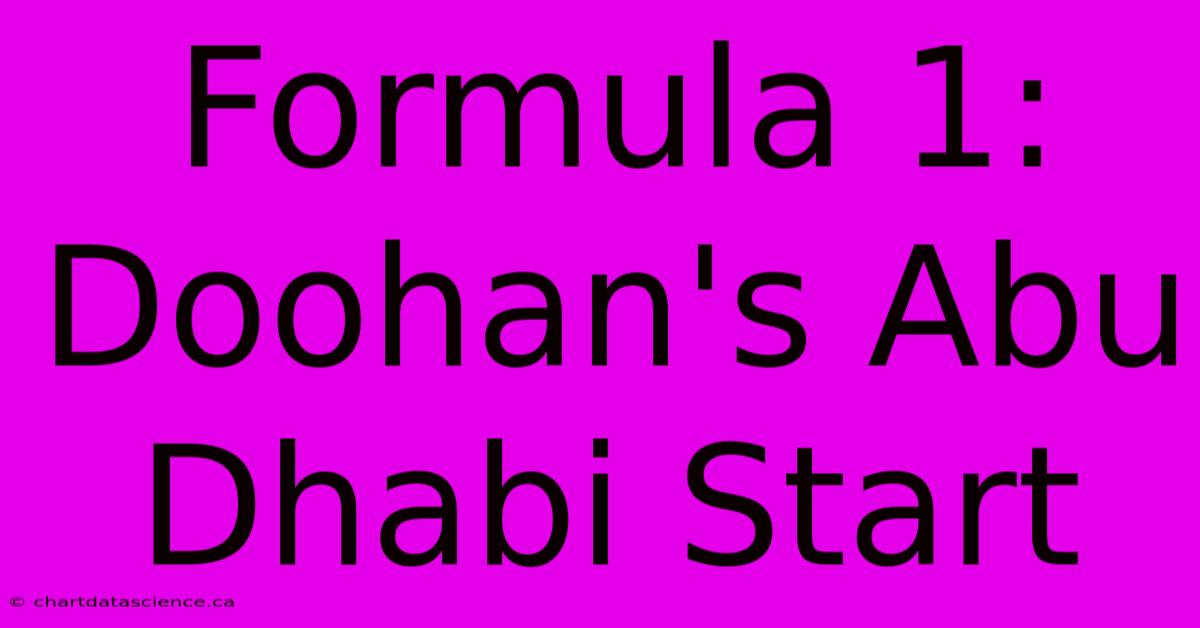 Formula 1: Doohan's Abu Dhabi Start