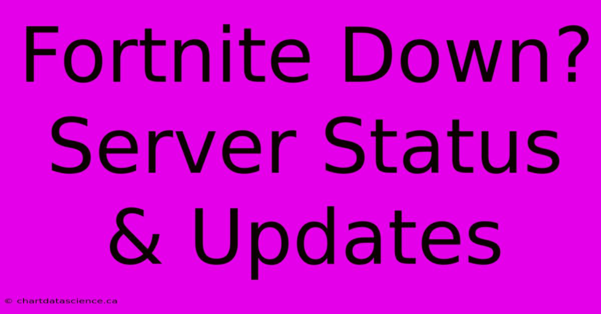 Fortnite Down? Server Status & Updates