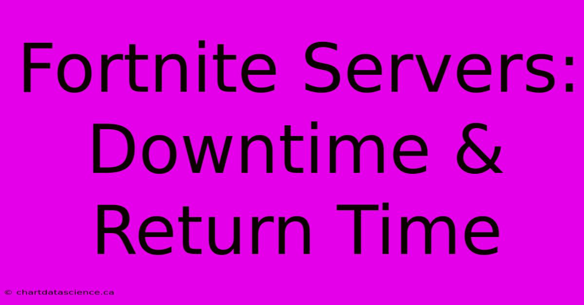 Fortnite Servers: Downtime & Return Time 