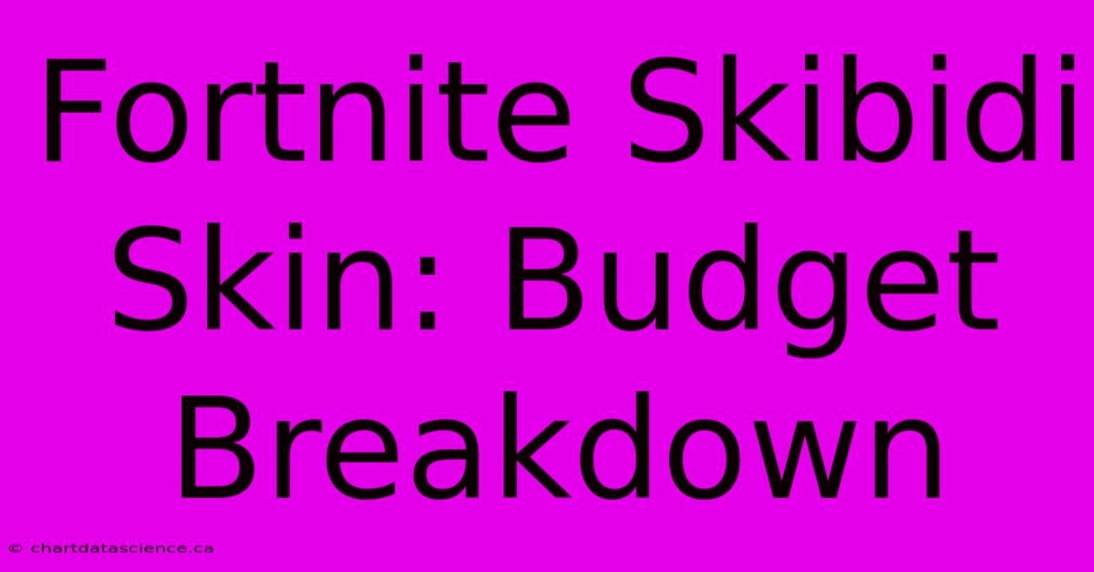 Fortnite Skibidi Skin: Budget Breakdown