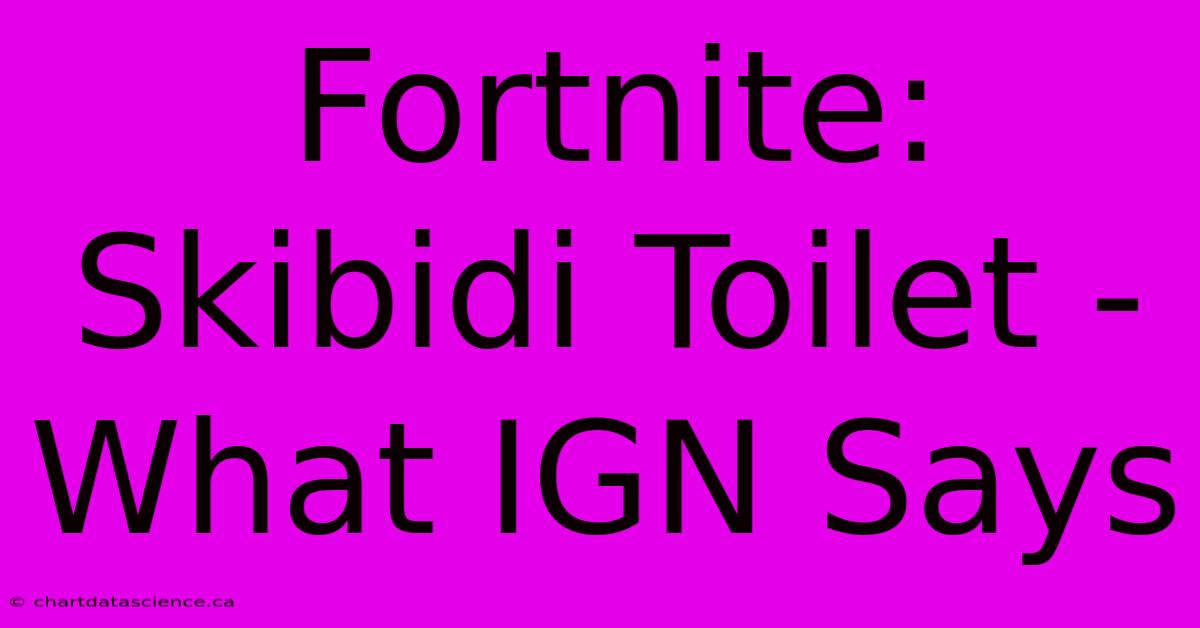 Fortnite: Skibidi Toilet -  What IGN Says