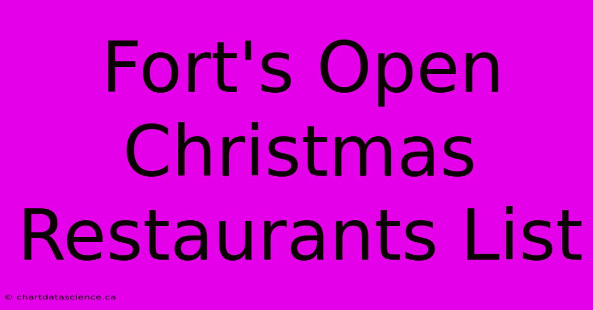 Fort's Open Christmas Restaurants List