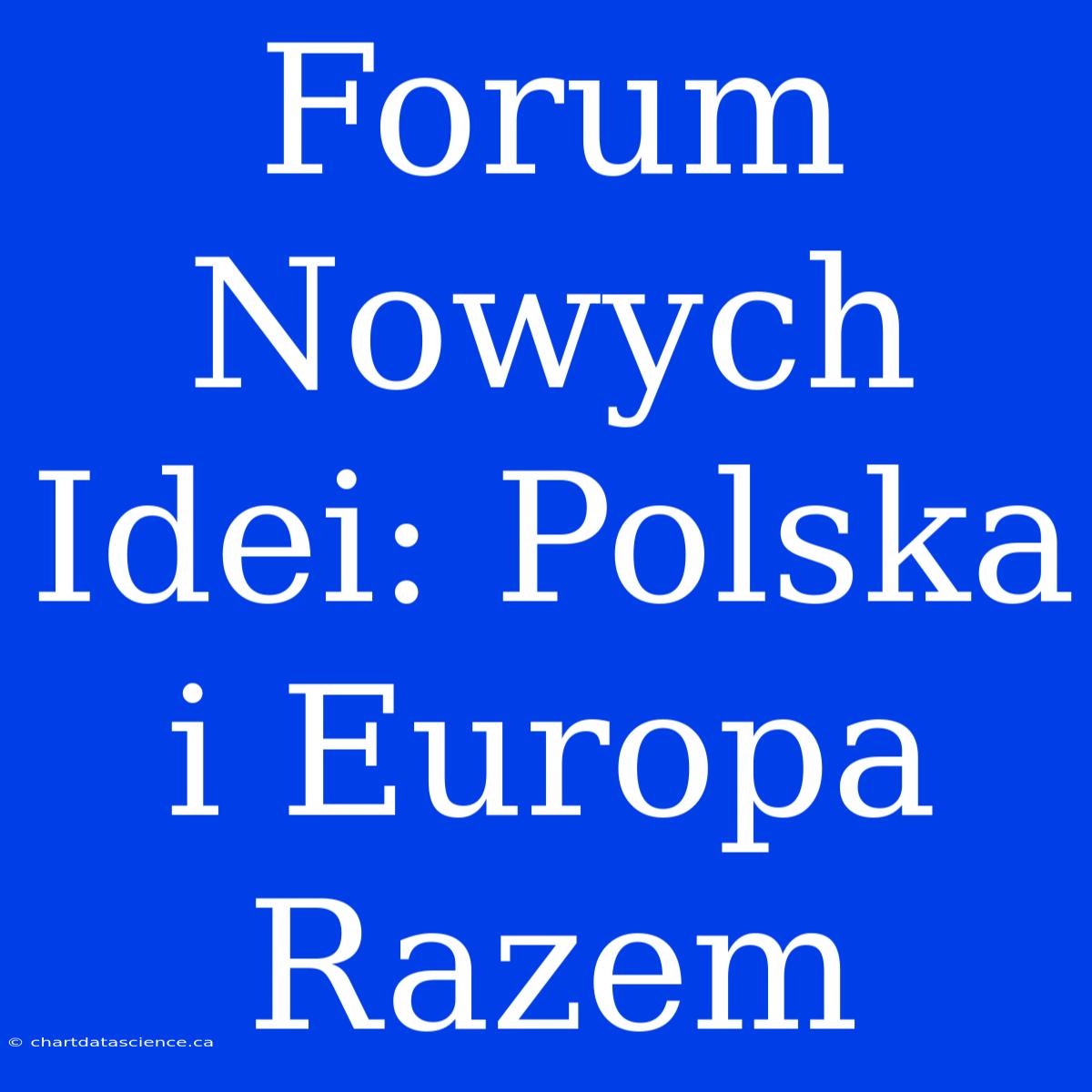 Forum Nowych Idei: Polska I Europa Razem