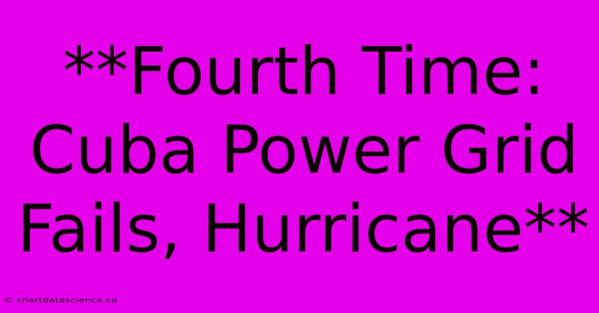 **Fourth Time: Cuba Power Grid Fails, Hurricane** 