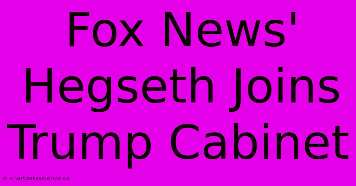 Fox News' Hegseth Joins Trump Cabinet