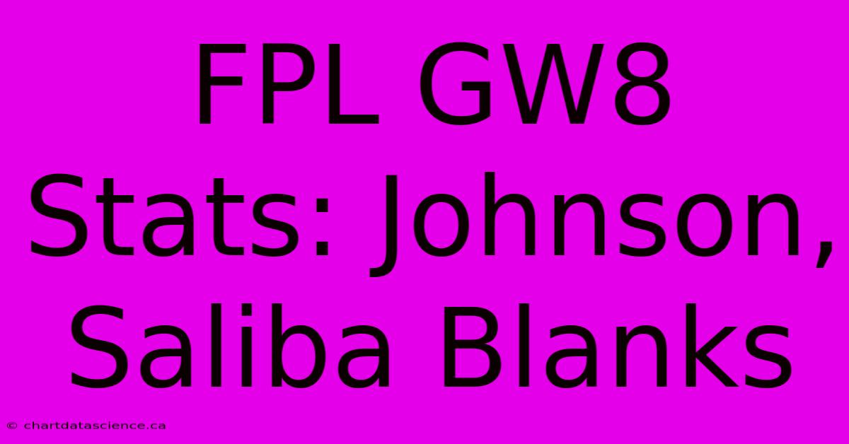 FPL GW8 Stats: Johnson, Saliba Blanks