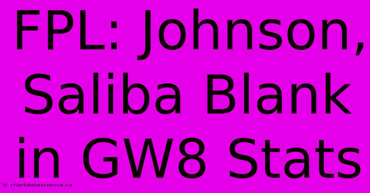 FPL: Johnson, Saliba Blank In GW8 Stats