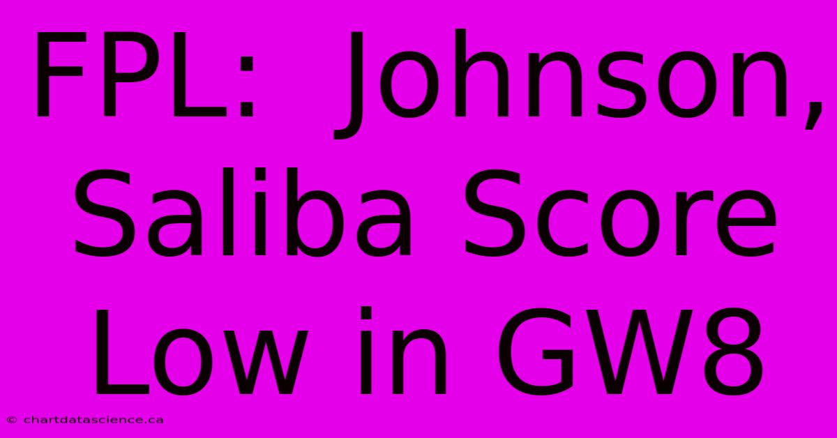 FPL:  Johnson, Saliba Score Low In GW8 