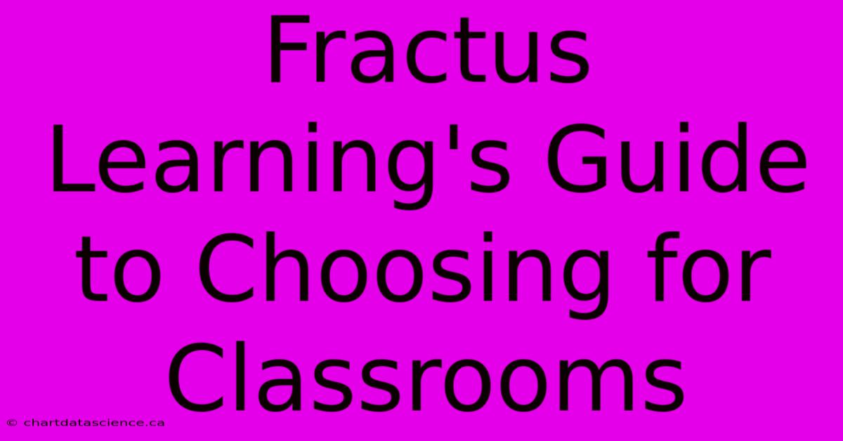 Fractus Learning's Guide To Choosing For Classrooms