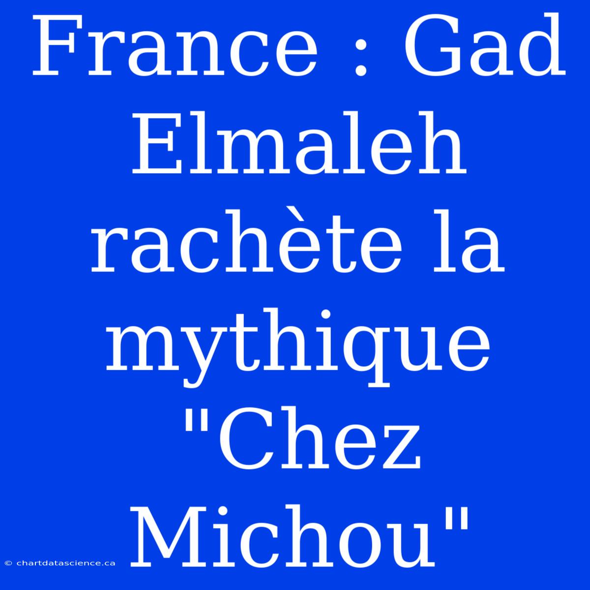 France : Gad Elmaleh Rachète La Mythique 