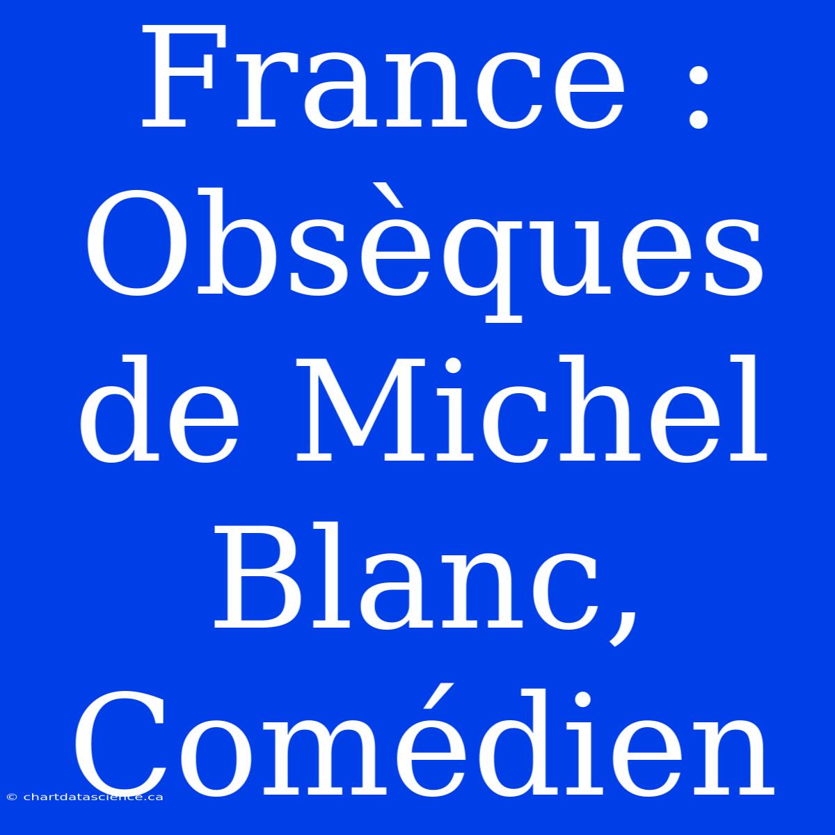 France : Obsèques De Michel Blanc, Comédien