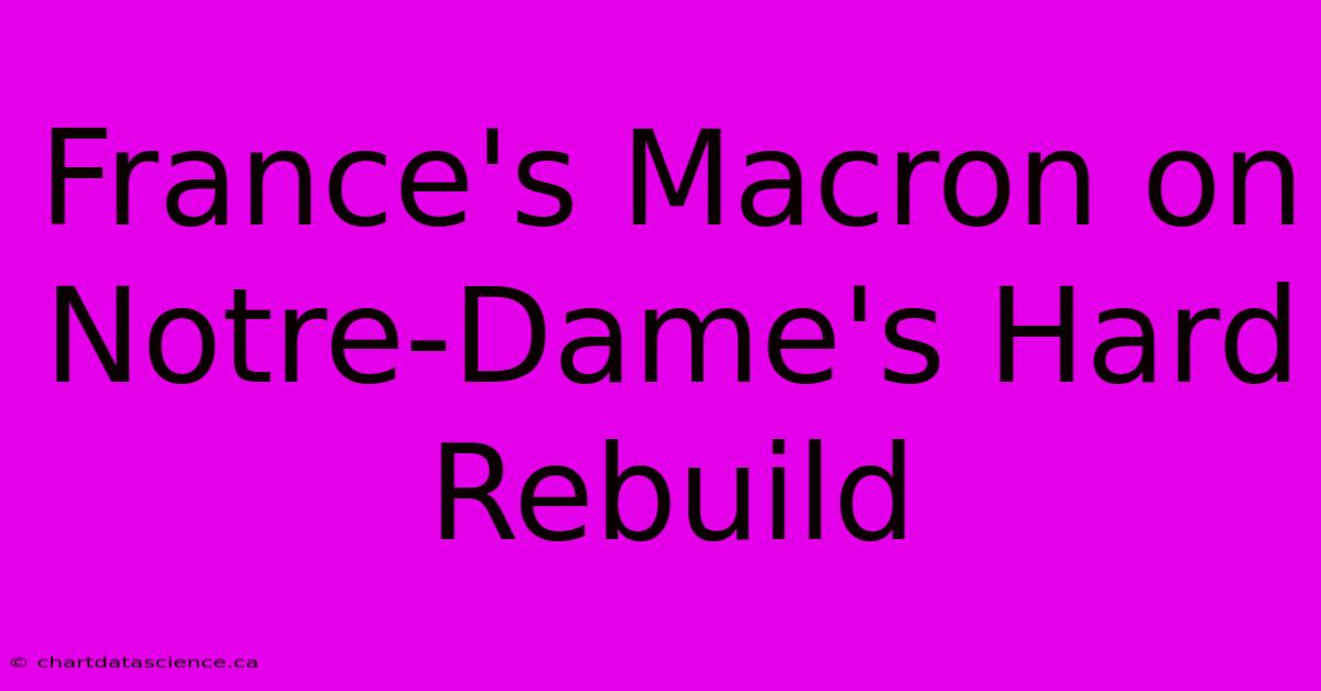 France's Macron On Notre-Dame's Hard Rebuild