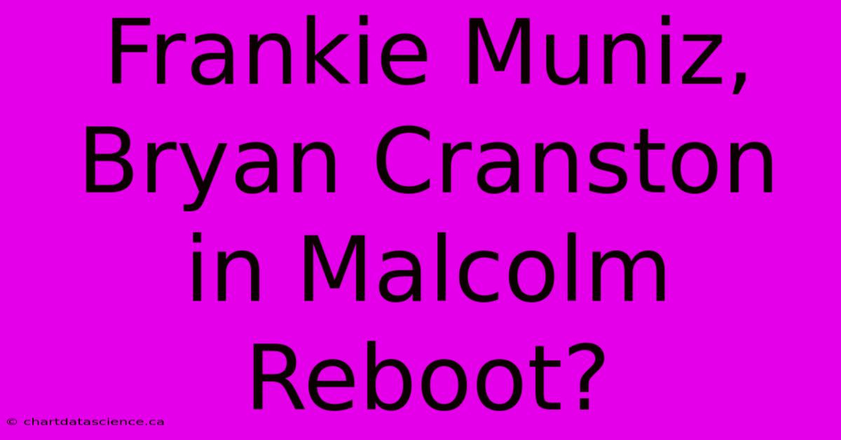 Frankie Muniz, Bryan Cranston In Malcolm Reboot?