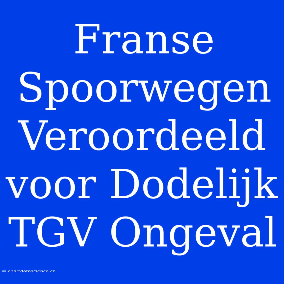 Franse Spoorwegen Veroordeeld Voor Dodelijk TGV Ongeval