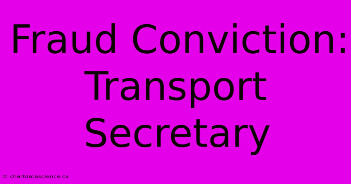 Fraud Conviction: Transport Secretary