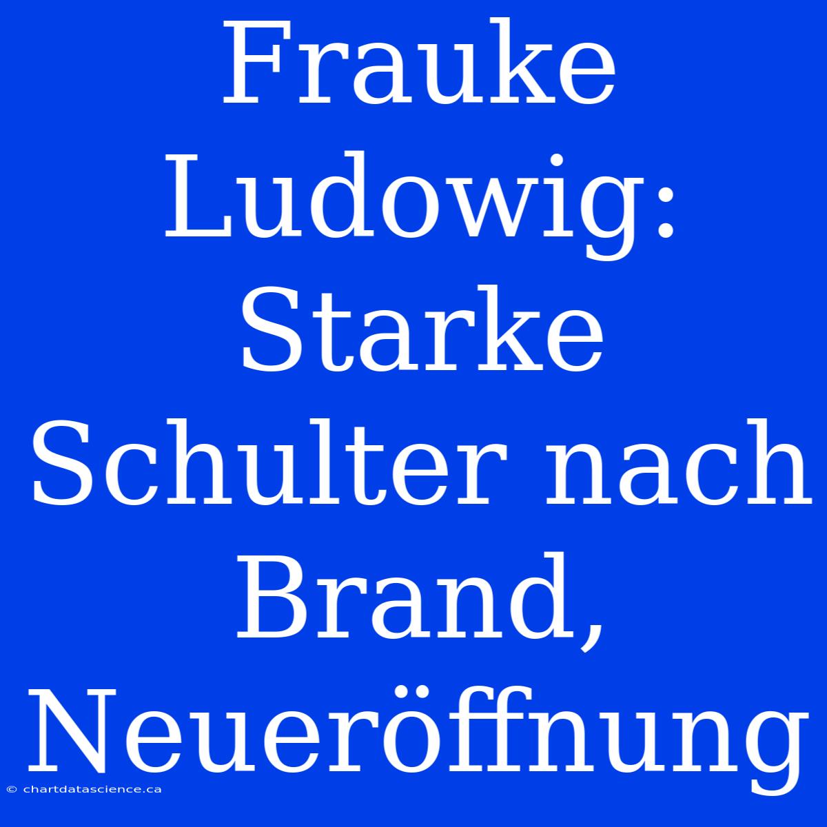 Frauke Ludowig: Starke Schulter Nach Brand, Neueröffnung